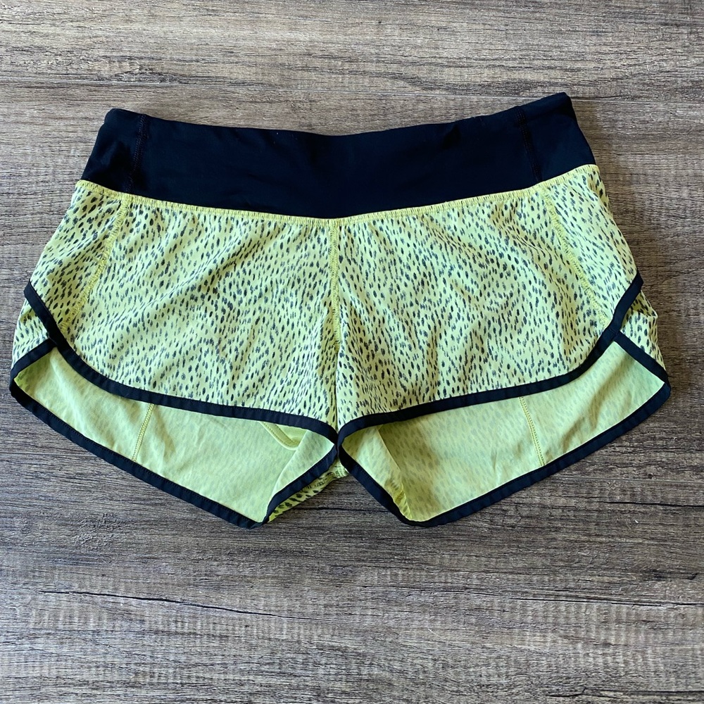 Lululemon Athletica Black and Neon Green Athletic Shorts Size 6